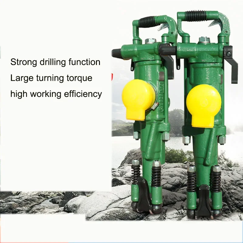 

220V NEW Strong Power Dual Use Mine Pneumatic Air Leg Rock Drill Tunnel Handheld Rock Drill Tianshui YT28 Rock Drill