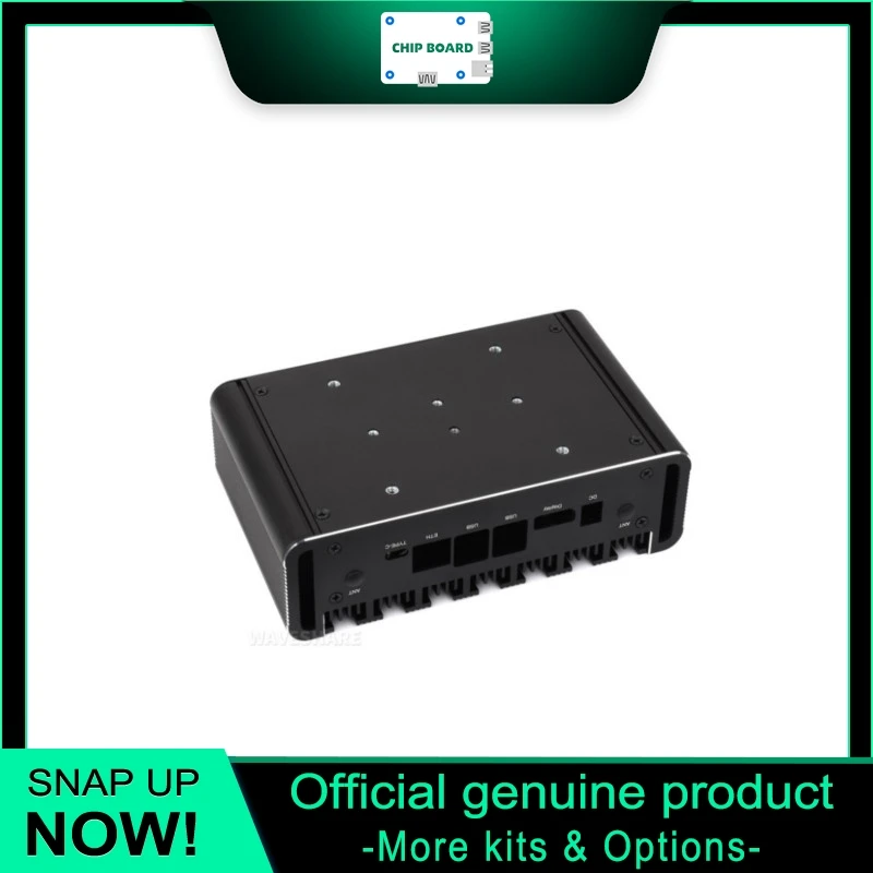 Waveshare Jetson Orin Aluminum Enclosure, Passive Cooling Case with Power Button for Nano NX Kits