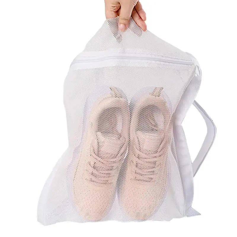 Mesh Laundry Bags Strong Stitching Wash Bag With Elastic Strap Travel Laundry Bag For Blouse Stocking High-top Shoes Basketball