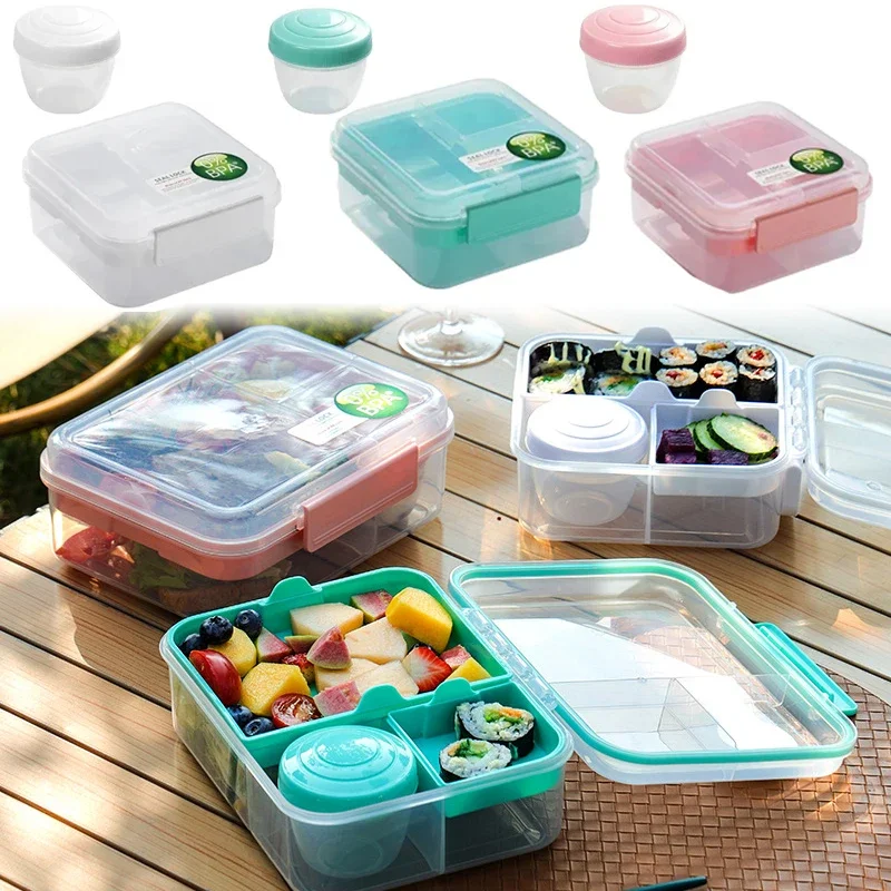 Ланч-бокс с отделением 1250/1650 мл, карманы для бенто, двухслойные портативные контейнеры для малышей, наружные Детские Контейнеры для пикника, для дома
