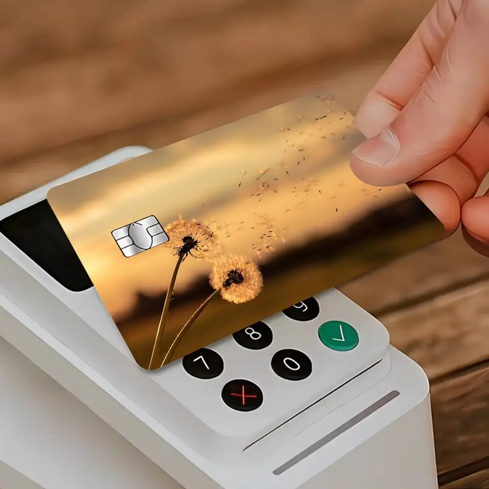 Dandelion Card Stickers Sticker Skin Film Cover For Small Chip Credit Debit Card Bus Card HT12