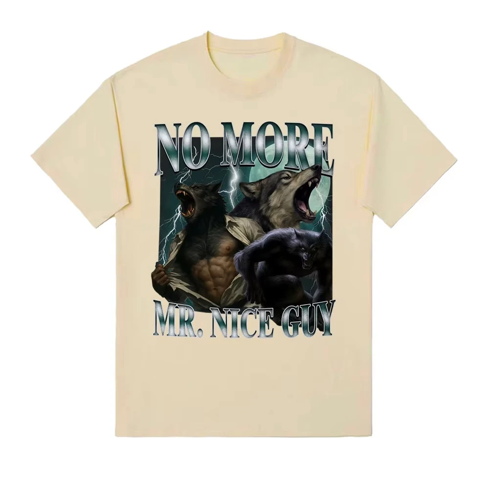 لا مزيد السيد نيس غي مضحك ألفا بالذئب تي شيرت موضة خمر سيجما وولف ميمي تي شيرت الرجال النساء الصيف بلايز التي شيرت