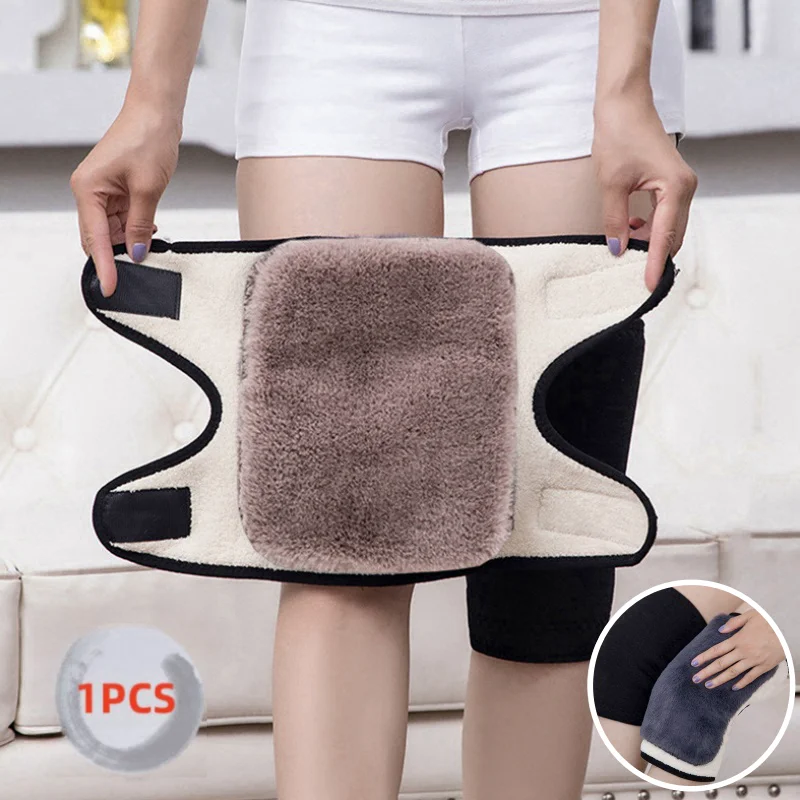 1PC Winter Warm Knee Pads for Women Leg Warmers Men Old People Cold Leg Arthritis Kneepad Knee Support Rabbit Fur Knee Protector