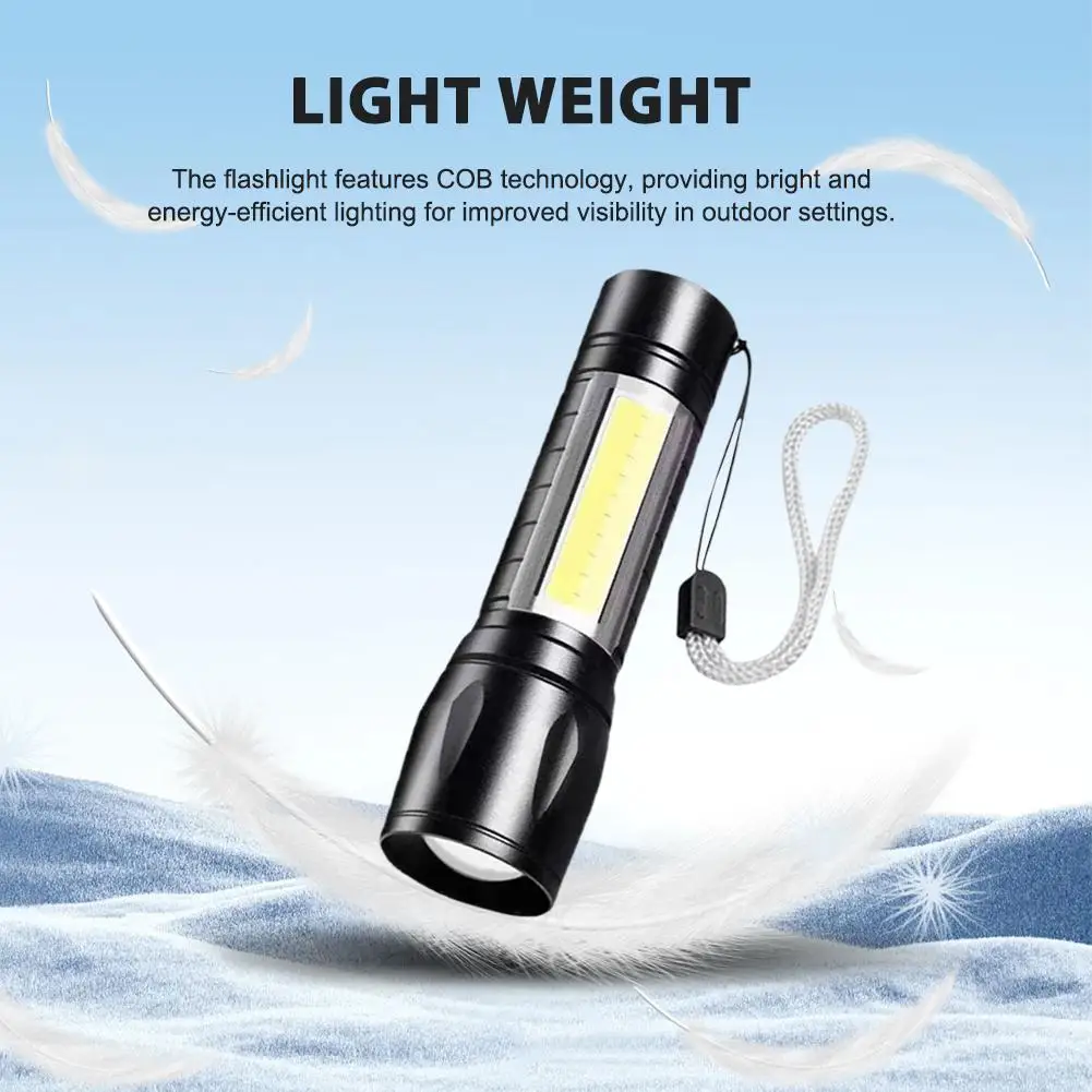 Portable Versatile Outdoor LED Flashlight Convenient LED COB Aluminium Alloy Flashlight For Outdoor Camping Hiking
