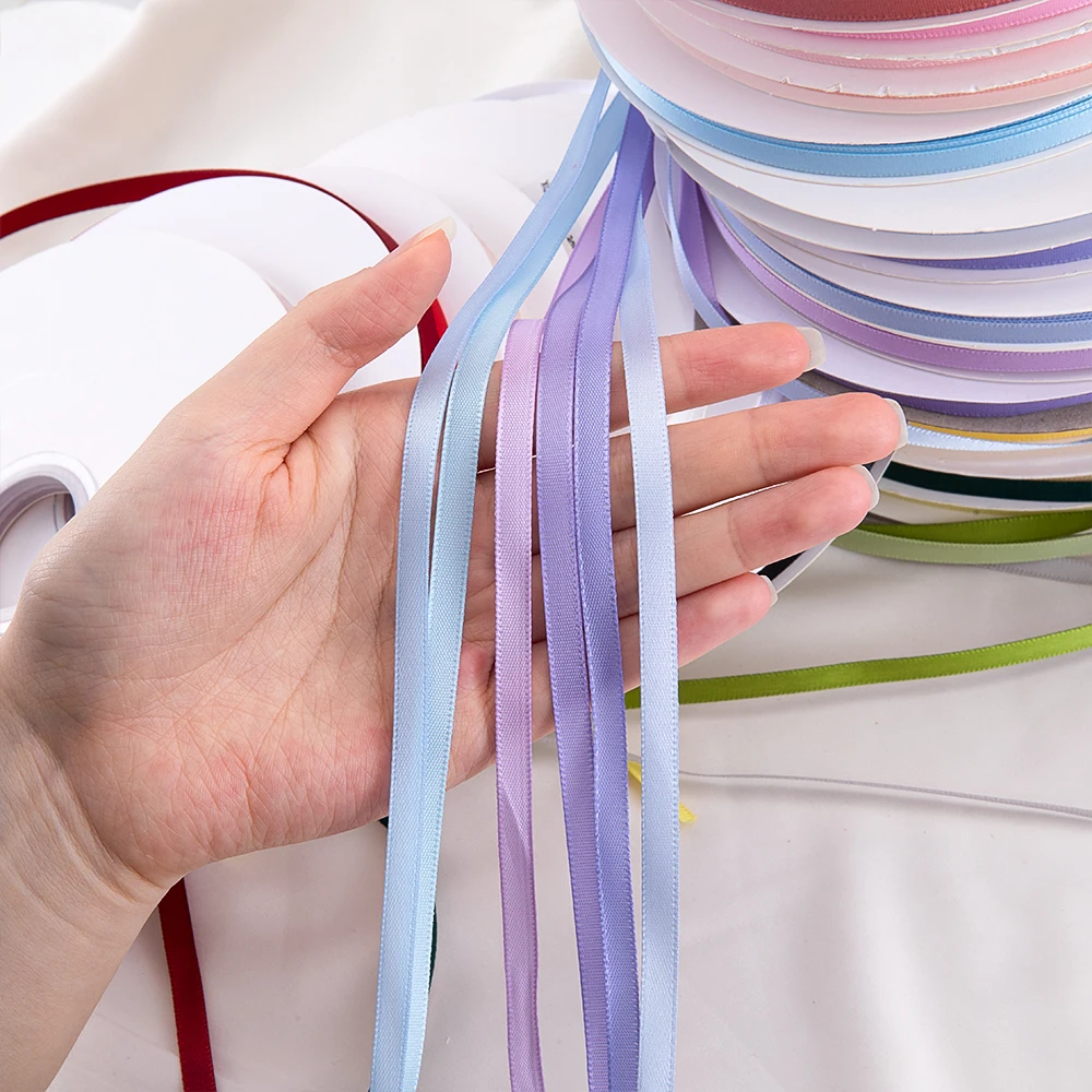 1 ロール (≈100 ヤード) 幅 6 ミリメートルリボン工芸品結婚式の装飾 DIY グログランリボン弓ギフトカードラッピング用品