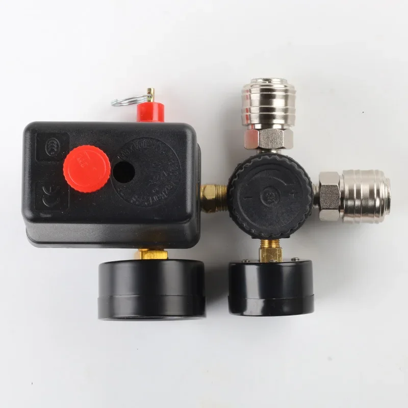 

4-ходовой регулятор давления воздуха в сборе, порт 1/4 дюйма с быстроразъемным подключением для бесшумного воздушного компрессора, промышленной и домашней пневматики