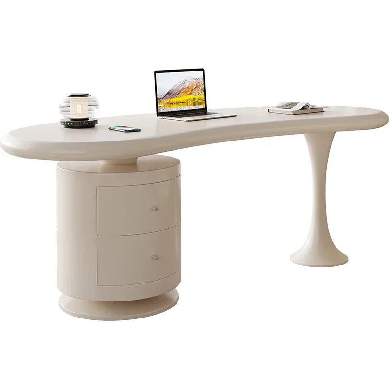 

56Cream wind solid wood household small apartment study table light luxury modern simple computer desk