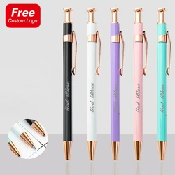 Laser Customized Logo Signature Pen Multi-color Metal Ballpoint Pen School Stationery Commercial Advertising Office Special Pen