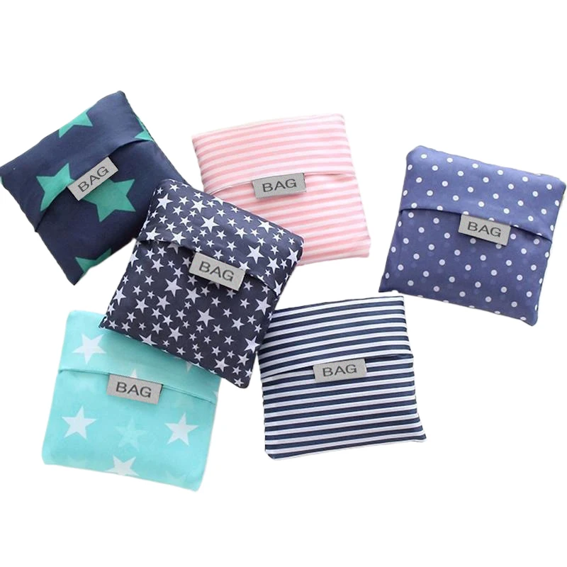 

1PC Stylish Reusable Polyester Foldable Handbag for Women Lightweight Travel Shopping Tote Bag