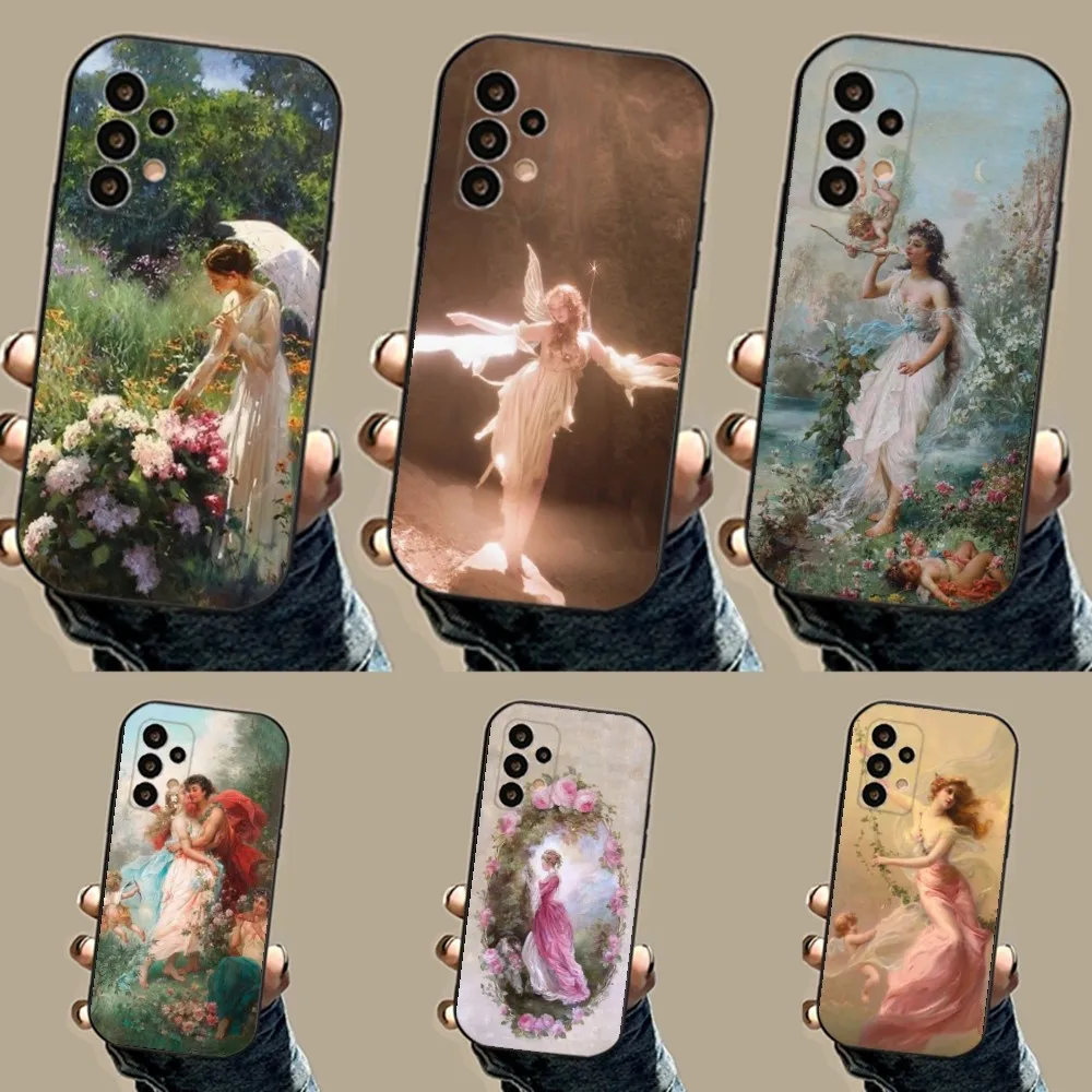 

Sapphic Renaissance Painting Phone Case For Samsung S24,23,23,22,30,21,10,9,Note20 Ultra,Lite,Ultra,5G,Plus,FE,Black Soft Case