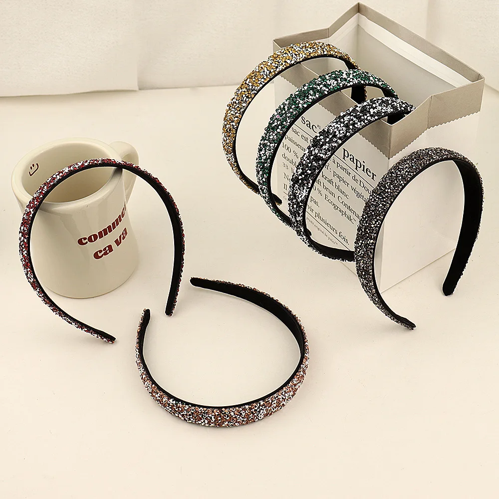 Fashion Women Shining Rhinestone Hairbands Luxury Full Crystal Headbands Girls Party Glitter Hair Hoops Personal Bezel Headwear