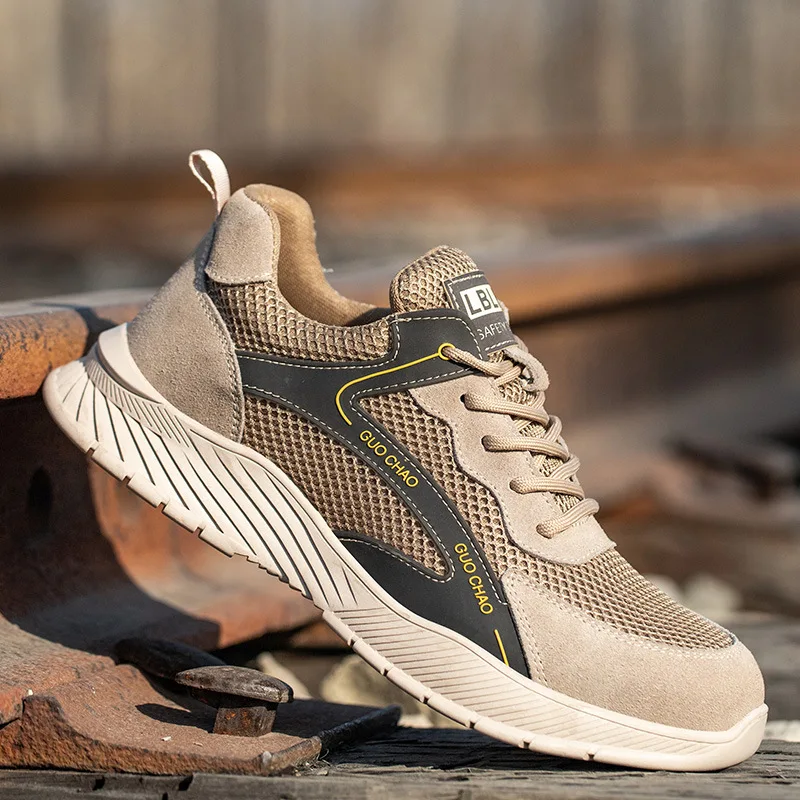 

Мужская мода, дышащие стальные носки, рабочая обувь, летние рабочие защитные ботинки, защитные кроссовки, защитная обувь, мужская обувь