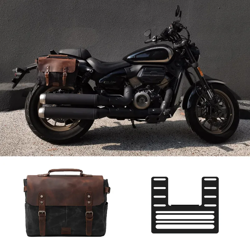 【Premium】For VOGE CU250 Side Bag Commuter Bag Modified Accessories Vintage Canvas Cowhide Saddlebag Knight Tail Bag