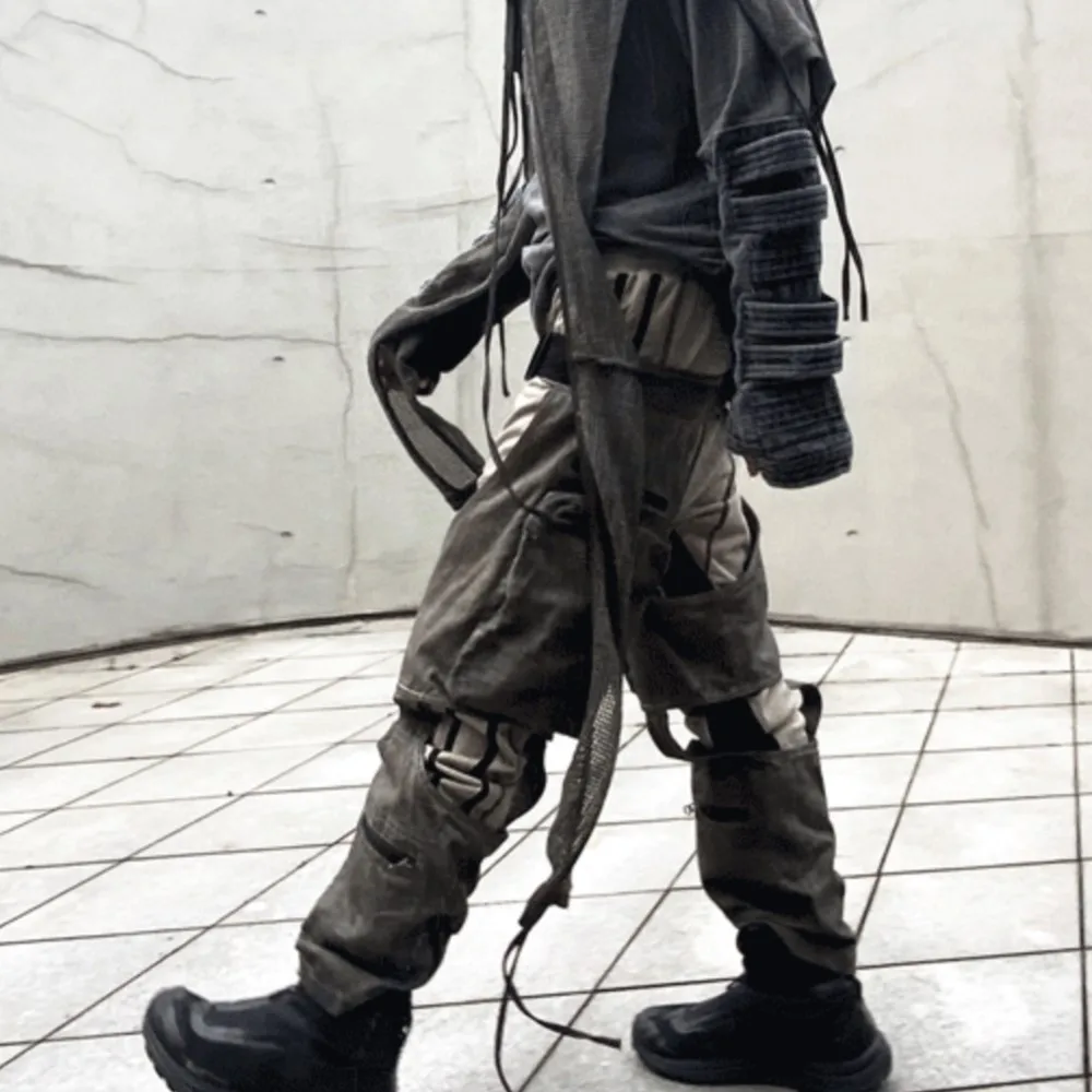 

Wasteland Wear Style Worn Looking Washed-out High Street Niche Accumulation Casual Pants Men and Women All-Match Fashion