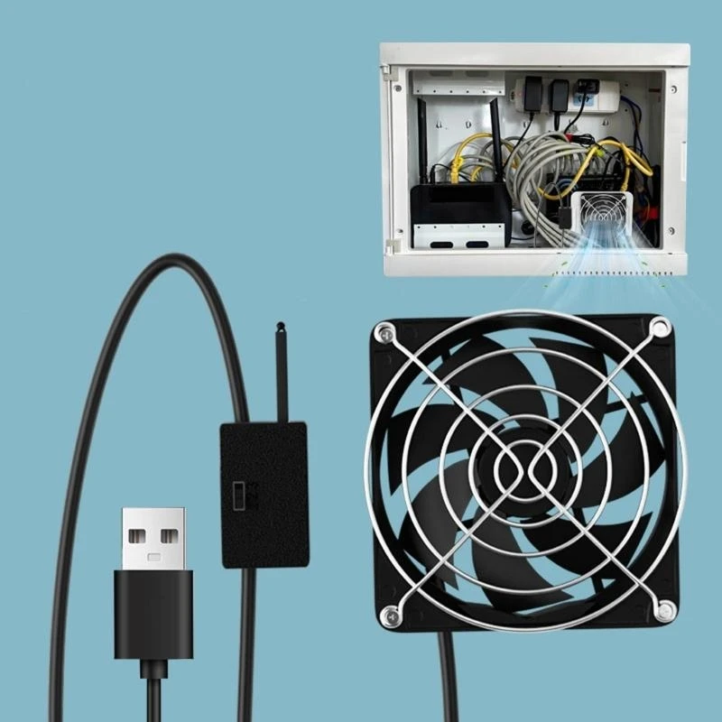 8 wentylator chłodzący USB Regulowany termostat z 3 prędkością temperatury kontroli 83cf