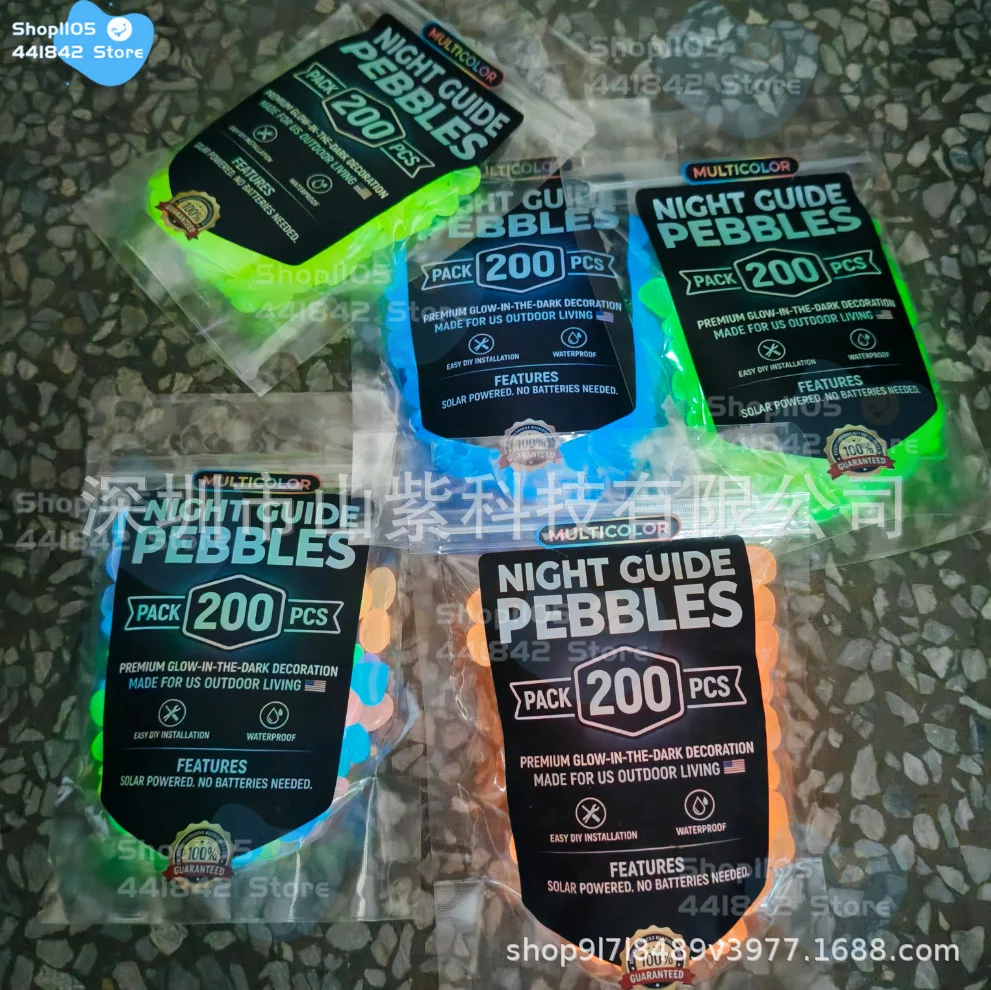 

Colorful Glow in the Dark Garden Stones Night Guide Luminous Pebbles Rainbow Glow in the Dark Stepping Rocks Landscaping Decor