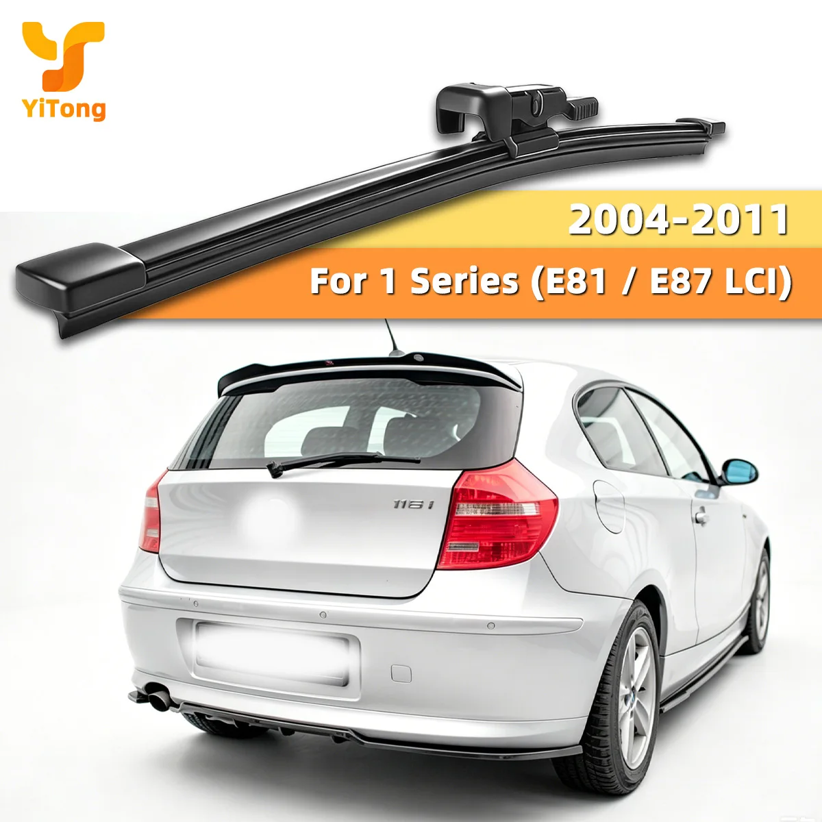 Yitong Vier-Jahreszeiten-Scheibenwischer für die Heckscheibe, geeignet für BMW 1er Serie (E81 / E87 LCI) 2004-2011, geräuscharmer Gummi-Heckscheibenwischer.