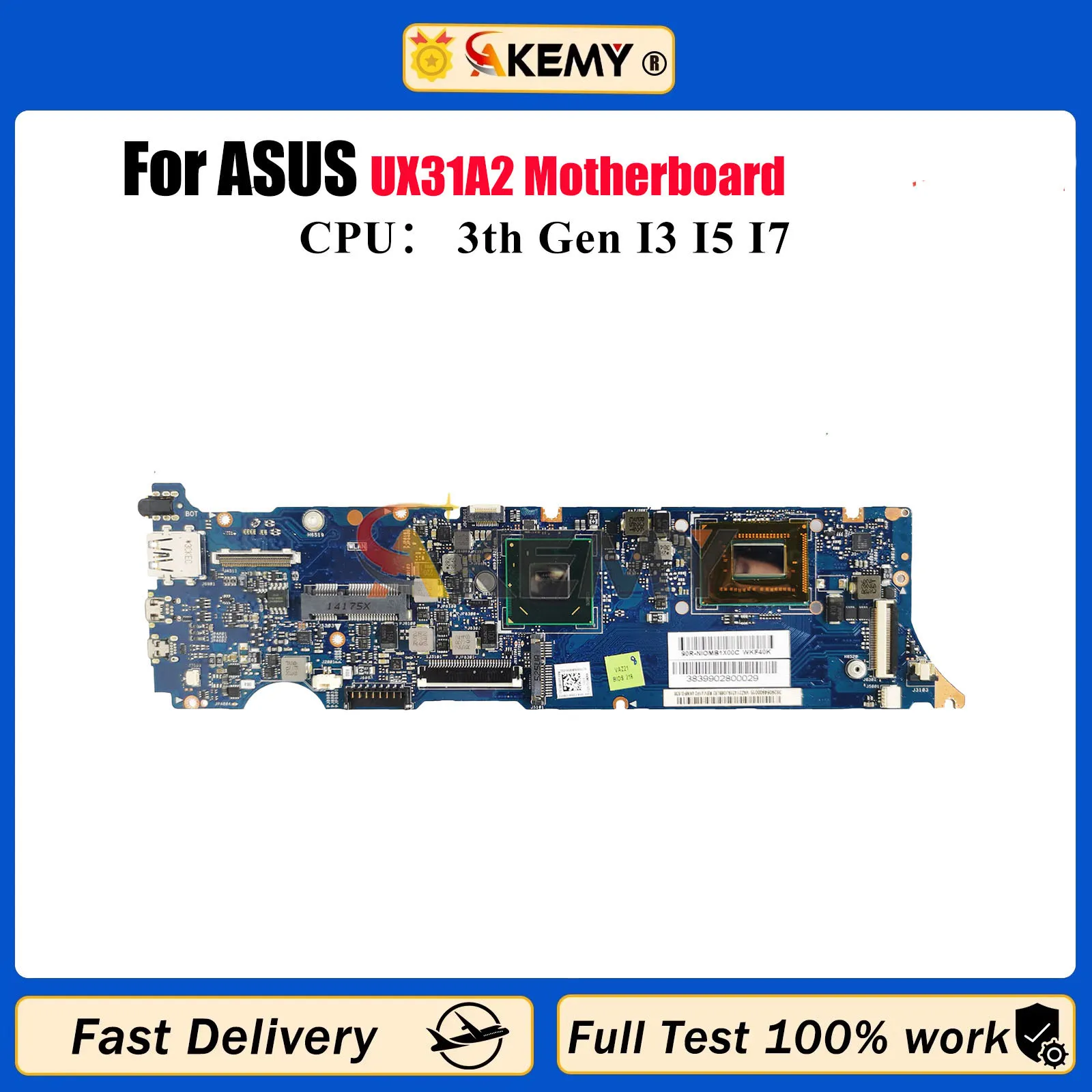 

UX31A2 Материнская плата для ноутбука ASUS ZenBook UX31A UX31A2 Материнская плата для ноутбука с процессором I3 I5 I7 100% тестирование ОК быстрая доставка stk