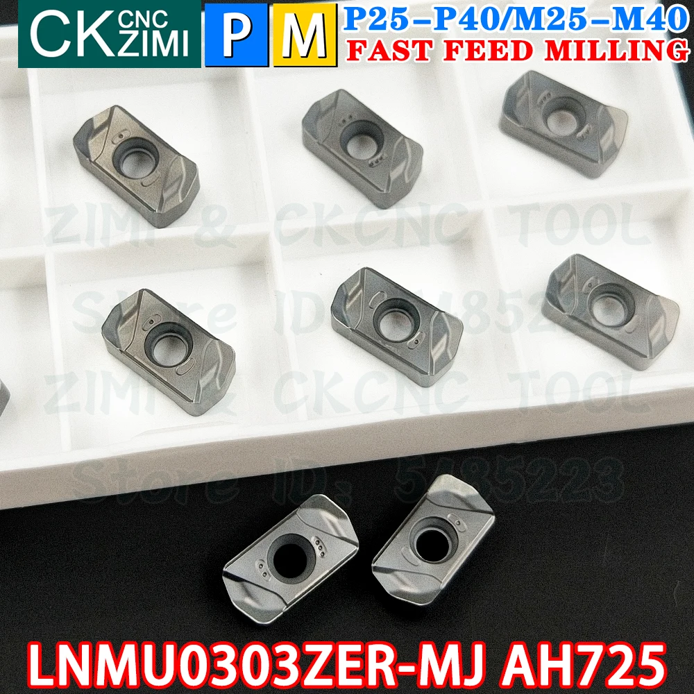 LNMU0303ZER-MJ AH725 LNMU 0303 ZER MJ AH725 inserti in metallo duro inserti di fresatura ad alimentazione rapida tornio per metallo CNC utensili di