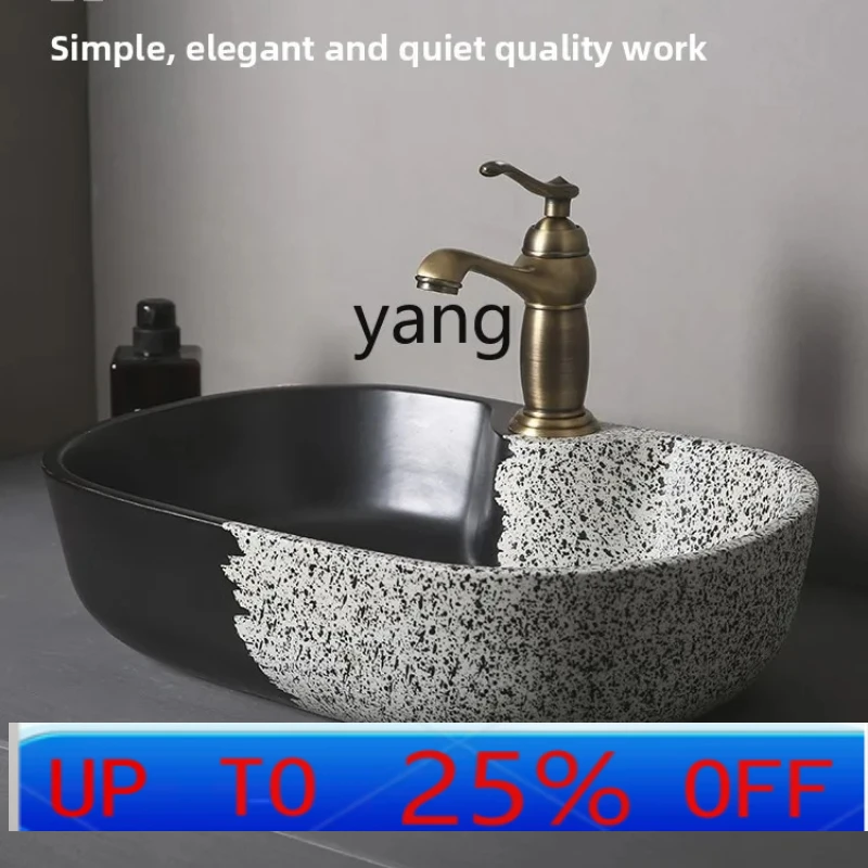 lmm upper basin black and white toilet ceramic wash basin oval personalized creative bathroom wash basin