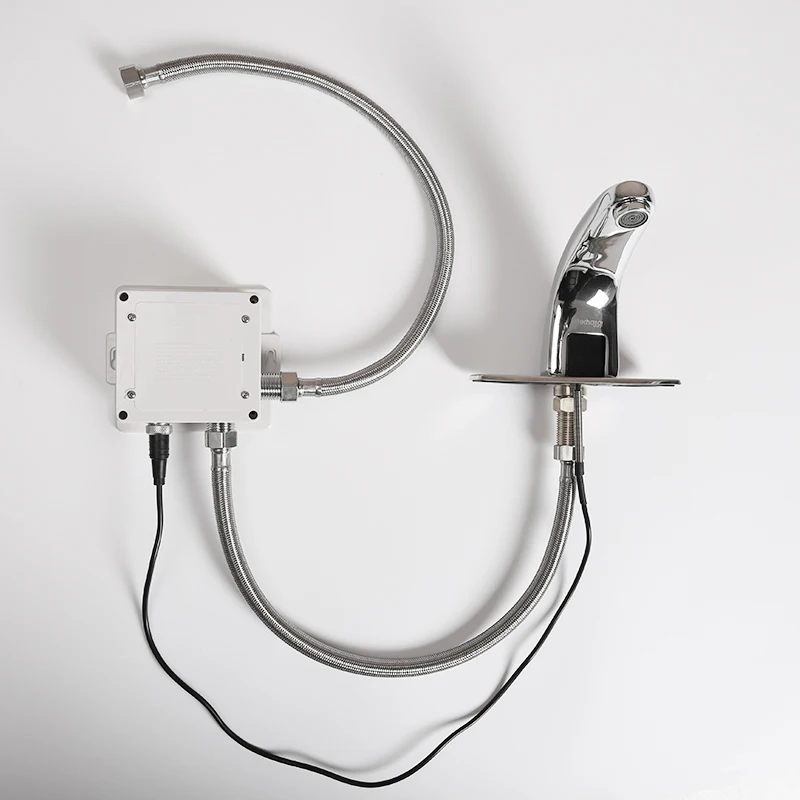 Automatic Touch Free Infrared Sensor Faucets Hot & Cold Bathroom Touchless Water Saving Inductive Electric Water Tap Mixer Power