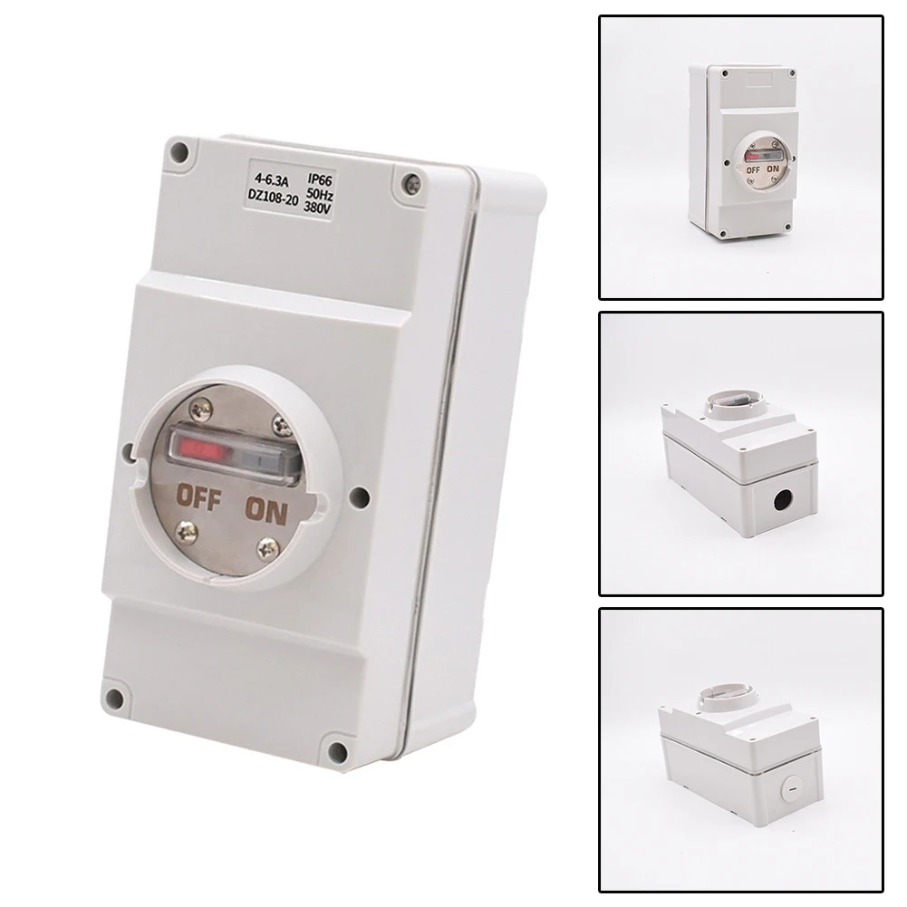 1Pcs Waterproof ABS Box For DZ108-20 3P Breaker Three Phase Motor Protection Switch Electrical Supply