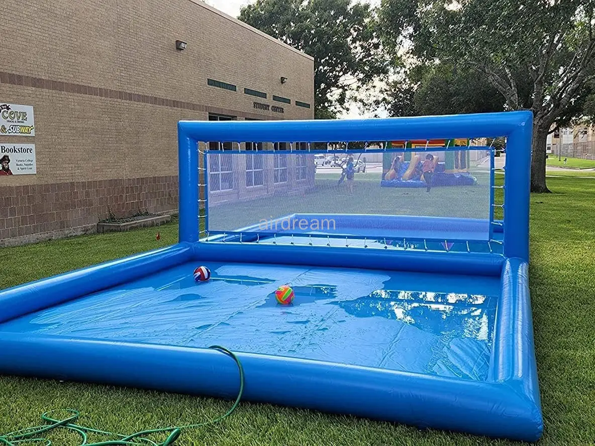 Giant PVC Inflatable Volleyball Court Outdoor Volleyball Pool, Beach Water Volleyball Field for Outdoor Sport Game Pool