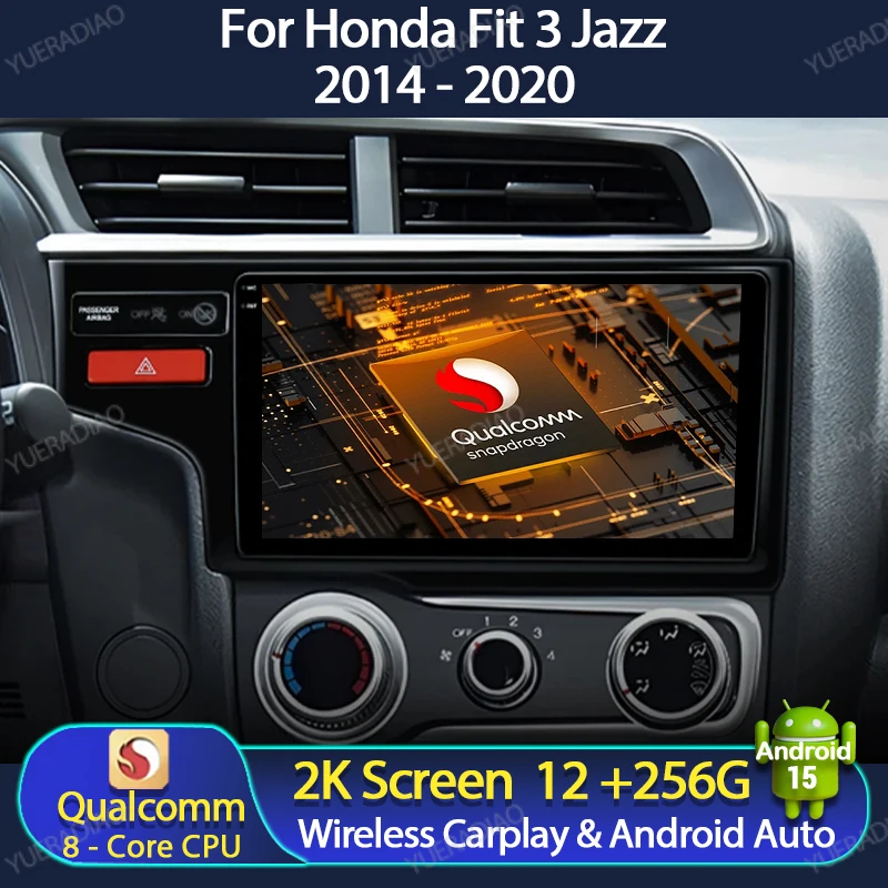 

Android 15 Car Radio For Honda Jazz 3 2015 - 2020 Fit 3 2013 - 2020 Multimedia Stereo Video Player Carplay Auto GPS NAVI 4G WIFI