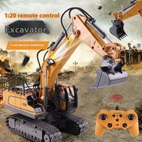 Cross-Border 11 Channel Alloy Remote Control Car Crawler Excavator Children'S Engineering Car Remote Control Toy Excavator Boy