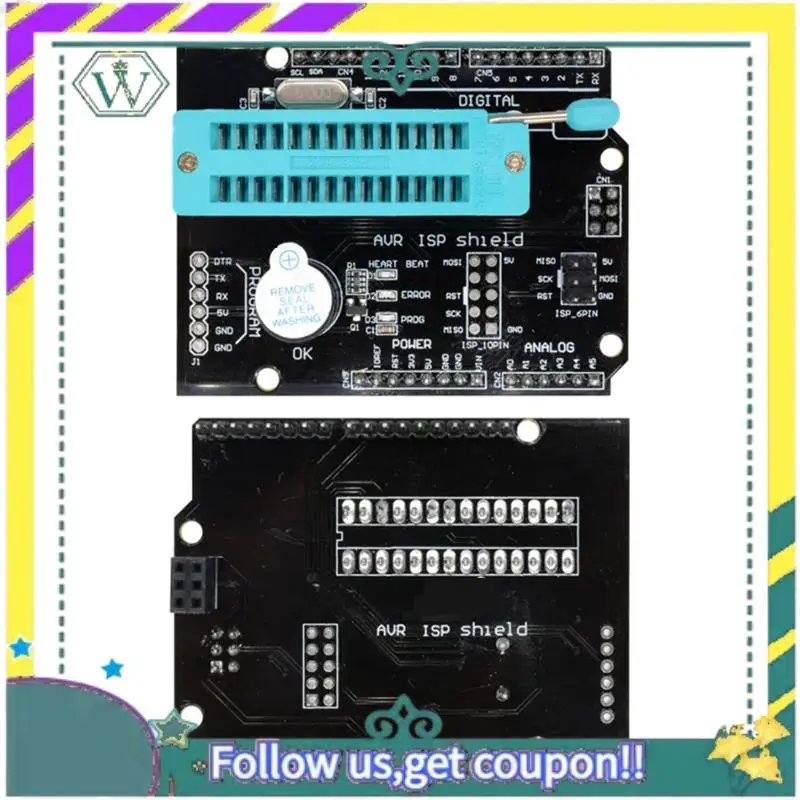 

Новая плата расширения AVR ISP, плата расширения, загрузчик для записи щита для модуля Atmega328p Atmega со светодиодным индикатором