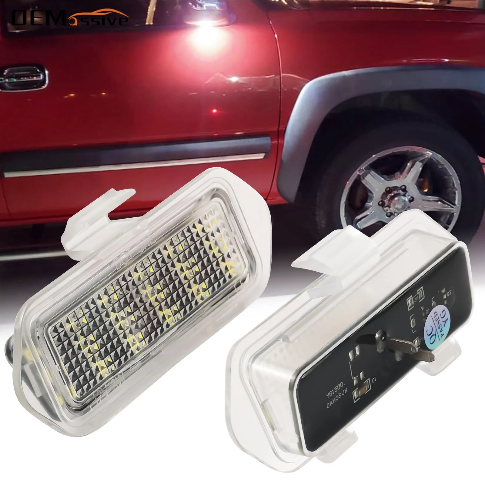 

2x LED Side Rearview Mirror Light Puddle Lights For Chevrolet Silverado 1500 Avalanche Tahoe For Cadillac Escalade 2003-2006