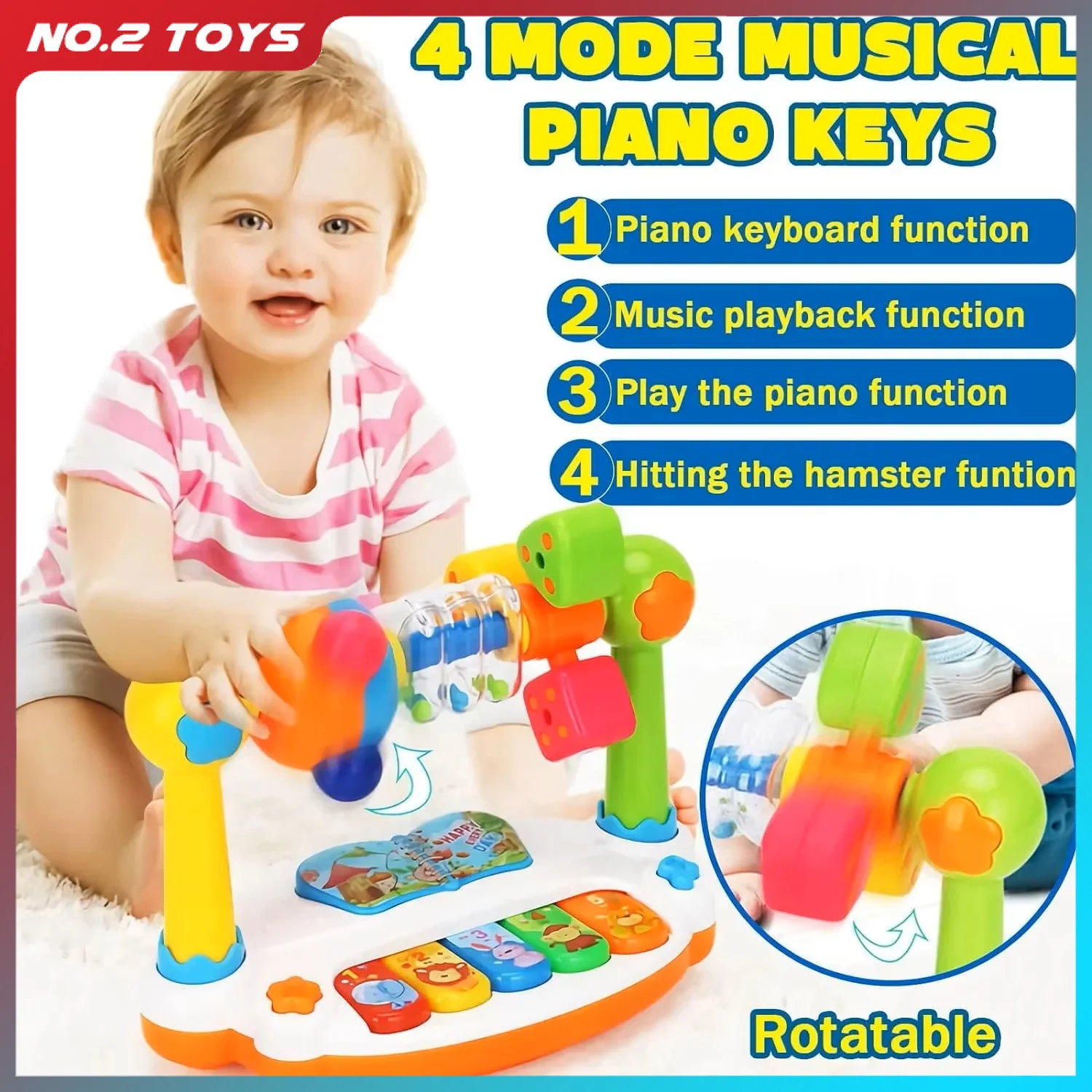 Brinquedo do bebê música piano teclado com luzes som crianças educação precoce multifuncional infantil instrumento musical brinquedos de piano elétrico