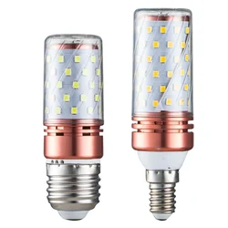 Bombilla LED E27 E14, 12W, 16W, SMD2835, 220V, 230v, ahorro de energía, blanco cálido, 3000K/blanco frío, 6500K