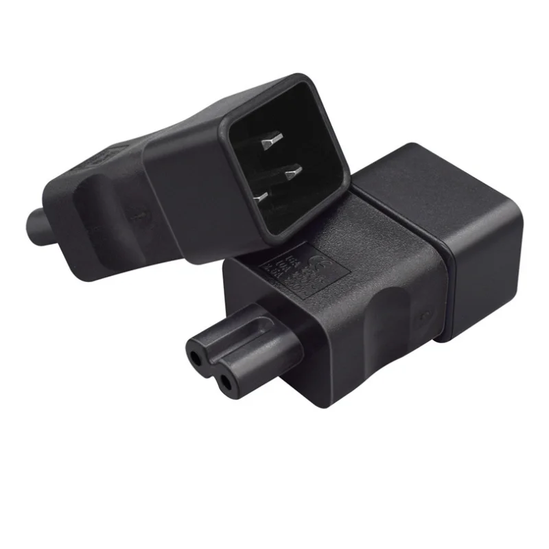 محول طاقة نحاسي من كلوريد البولي فينيل أسود ، قابس مقبس ، إلى قابس أنثى C7 ، محول مقبس ، محول PDU و UPS ، من 16A إلى 2.5A