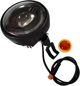 Nulkomma EBike Headlight for Night Riding Compatible for 36 48V Mountain EBike LED Bulb Front Light 3-Pin Male