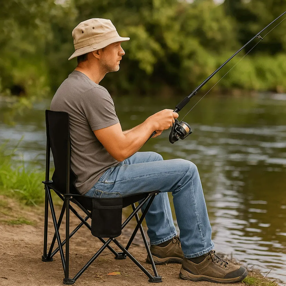 Double-layer Folding Chair Replacement Cover Thickened Anti-slip Camping Chair Mat with Backrest Beach Chair Pad
