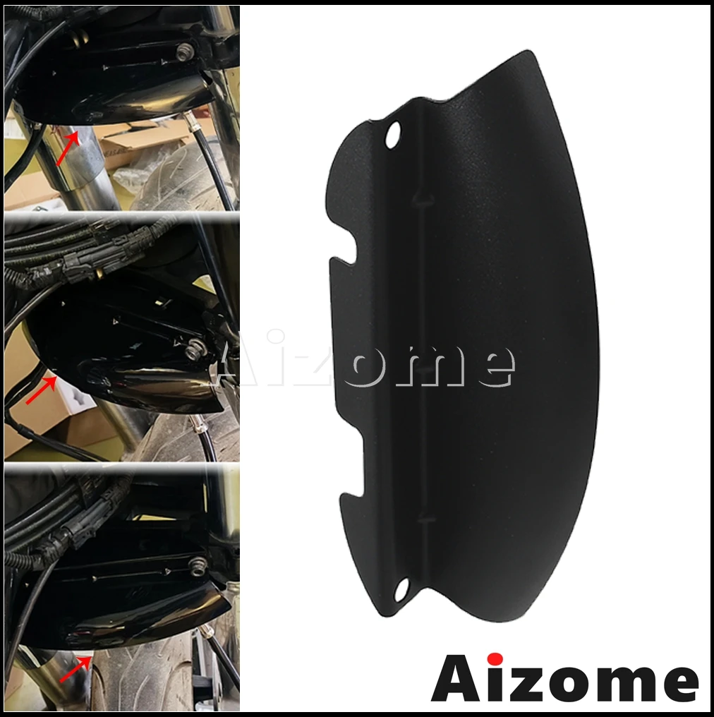 Deflector de viento de Triple árbol inferior negro para motocicleta, Harley Touring Street Electra Road Glide Road King FLH/T FLHX 2014-2023