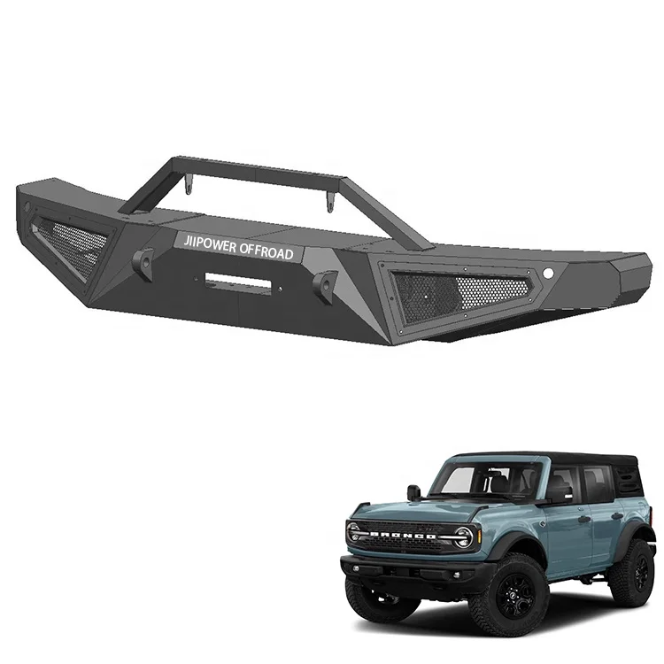 Custom Front Bumper with Built-in Winch Plate for 2021 Ford Bronco