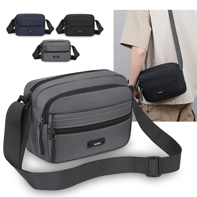 

Men's Waterproof Crossbody Bag Large Capacity Oxford Cloth Multifunctional Shoulder Messenger Bag for Commuter Travel Daily