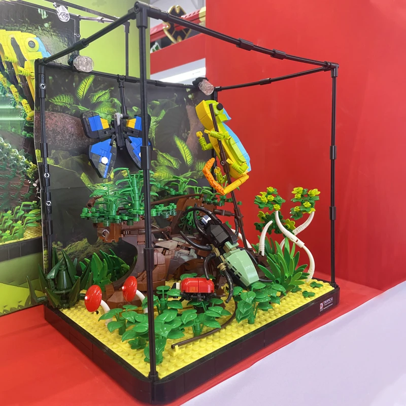 Ideas Series Tropical Rainforest Insect Building Blocks Creative Expert Lizards And Butterflies Model Bricks Toys For Kid MOC