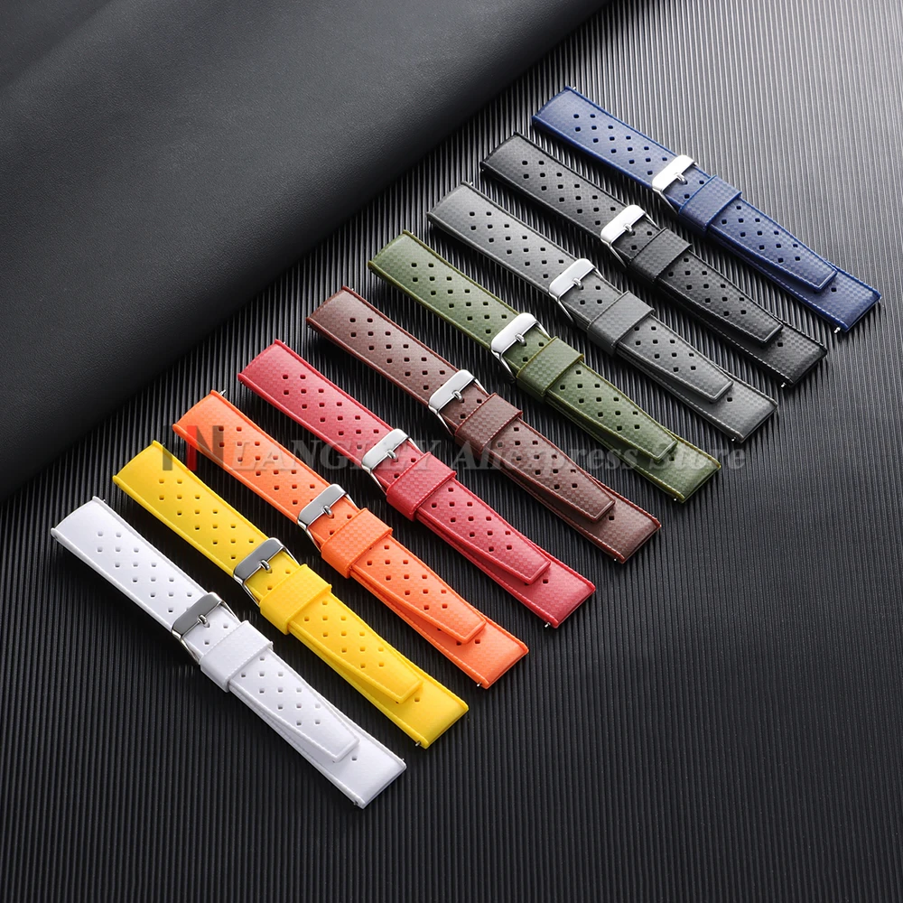 20mm 22mm Premium Tropic Silicone Watch Straps for Seiko for Oris for Omega Quick Release Diving Waterproof Men Women Bracelets - Image 6