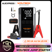 WOLFBOX 4000A Jump Starter with 160PSI Air Compressor, 12V Car Battery Booster, 65W Fast Charge, 24000mAh Portable Tire Inflator