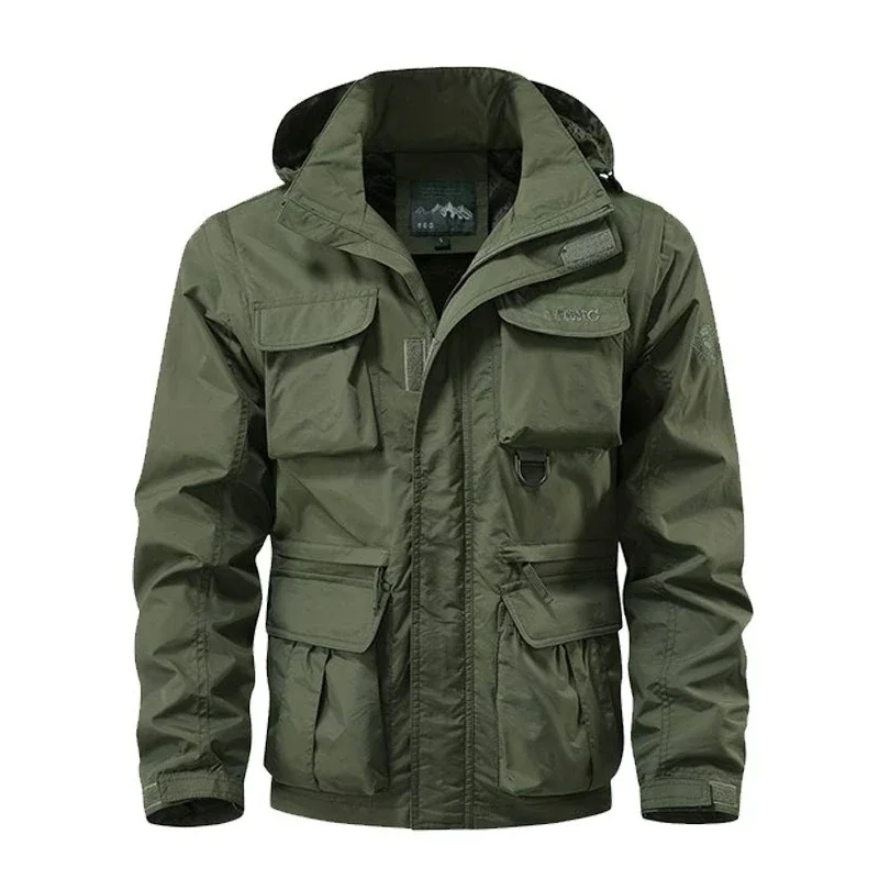 Men's Mountaineering Sports Jacket Waterproof and Detachable Sleeve Outdoor Climbing Hiking Camping Cycling Men's Hunting Jacket