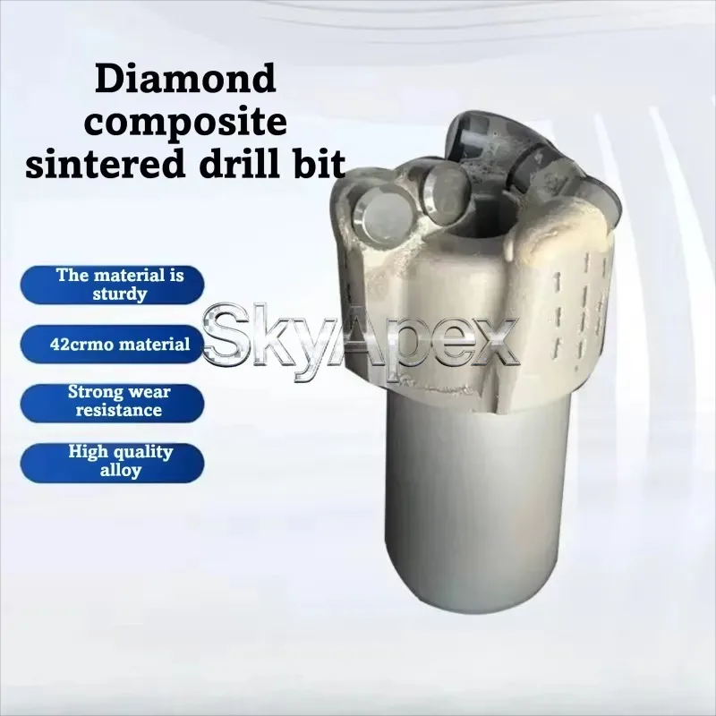 1PC Sintered Body PDC Drill Bit Coal Mine Water Exploration Hard Rock Non Coring Three Wing Tipping Body For Rock Formation