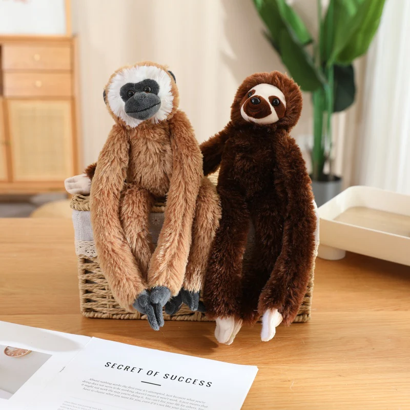 50/70CM Lovely Long Arm Monkey Suspension Plush Toy Creative Simulation Suspended Sloth Orangutan Lemur Plushie Pillow Doll