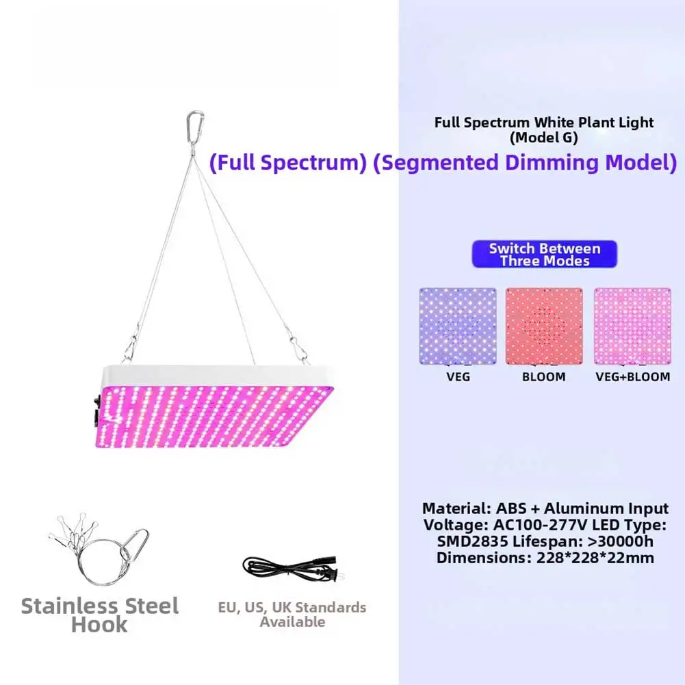 228*228*22mm Led Plant Growth Lamp Full For Spectrum Greenhouse Specific Planting Fill Light For Flower Vegetables Fast Planting