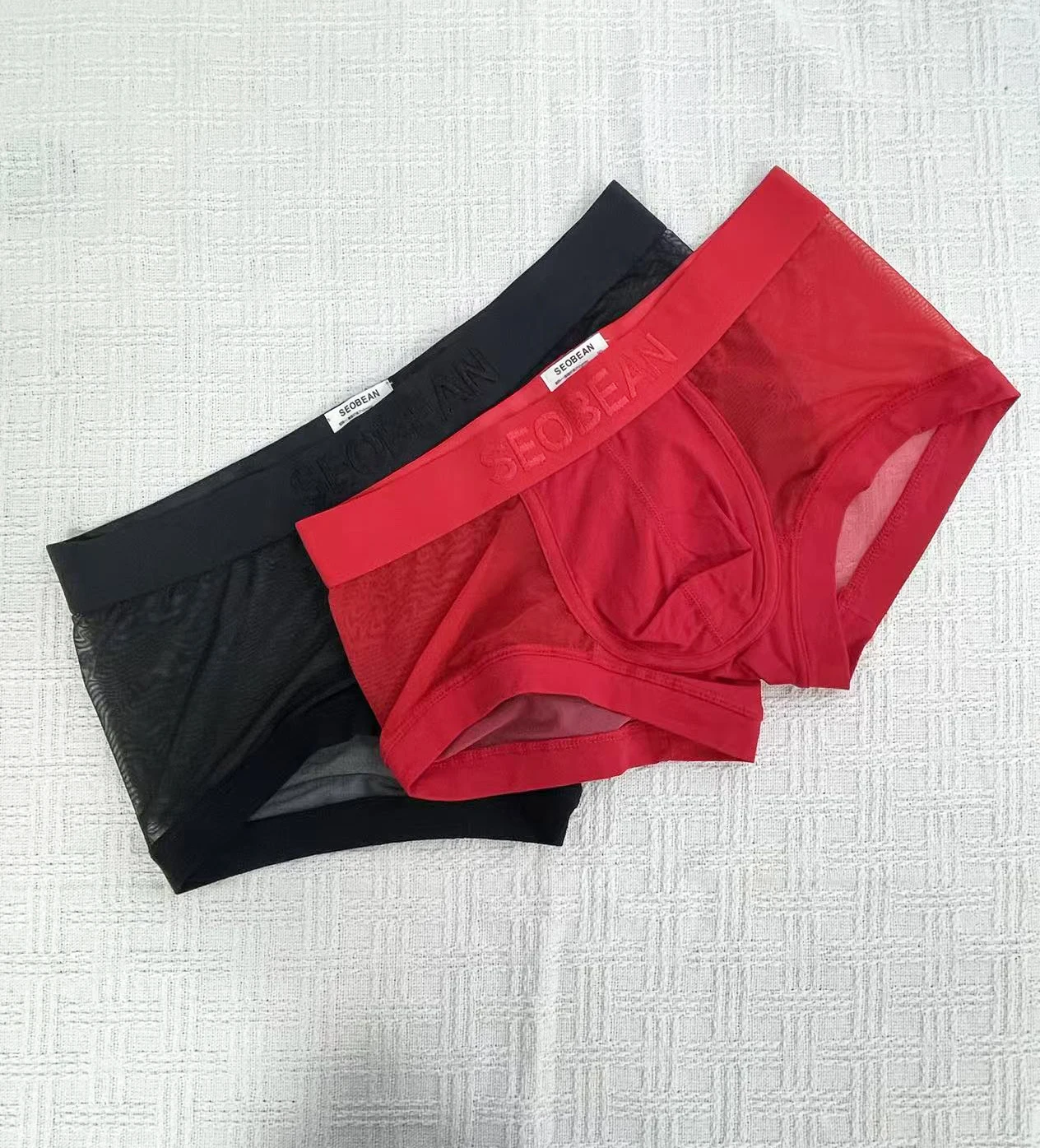 

2 шт. SEOBEAN, мужские модные сетчатые полупрозрачные U-образные трусы из ледяного шелка, удобное дышащее сексуальное нижнее белье для желаний