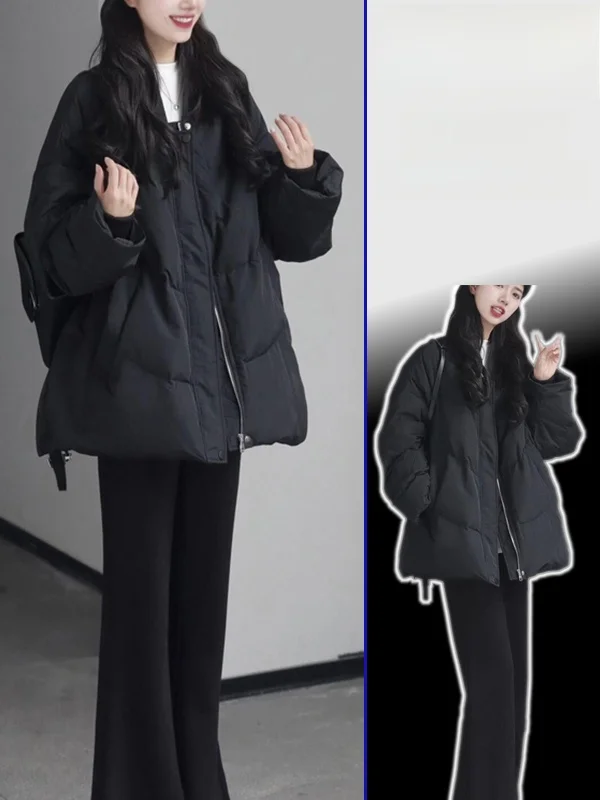 

plus Size Slimming Cotton Jaet Pure Color Thiened Warm Bread Sle Spring New Arrival Women's Casual Outerwear Coat