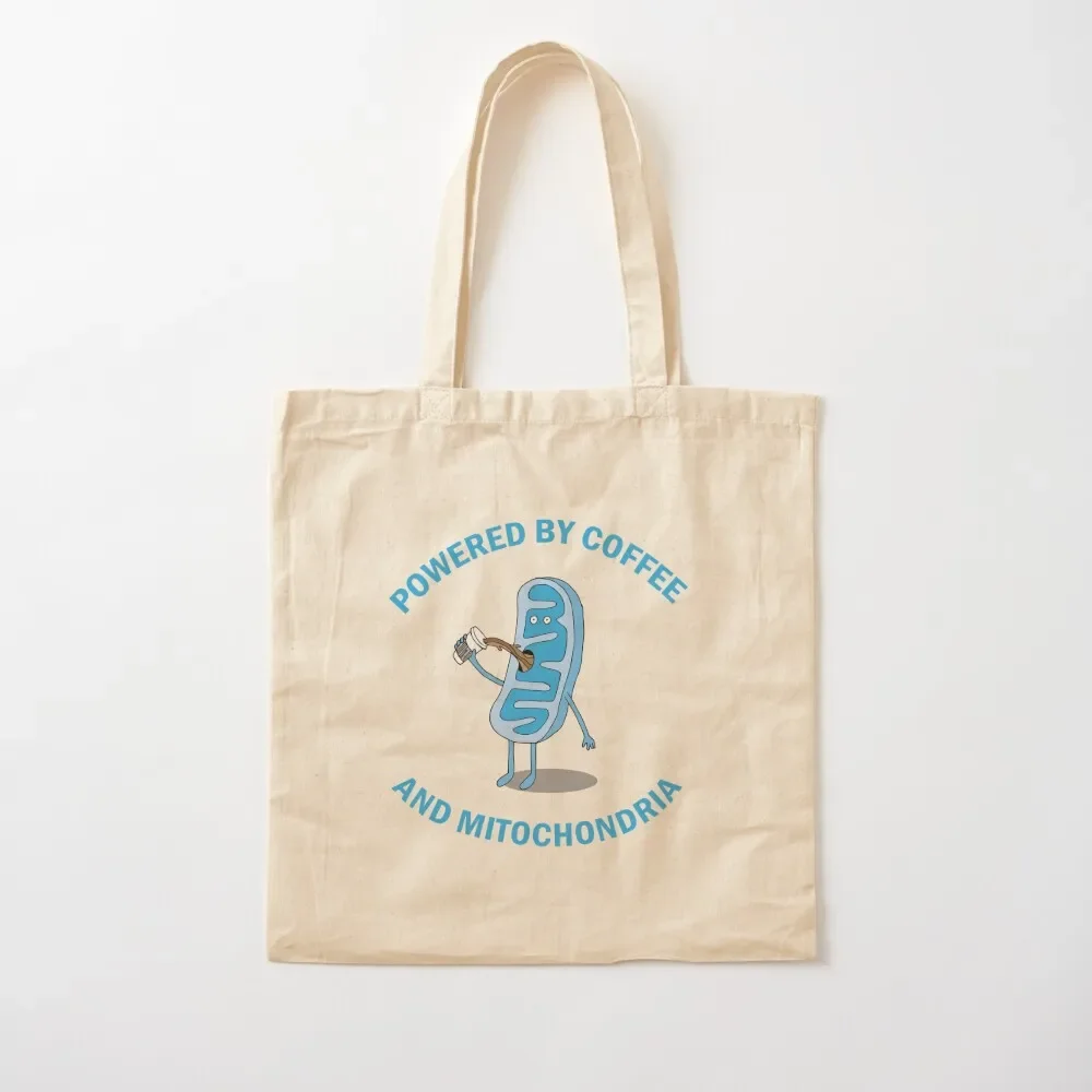 

Powered By Coffee and Mitochondria Tote Bag ecological bags handbag Canvas bag