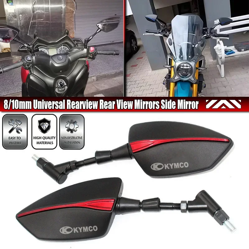 For KYMCO Xciting 250 300 400 AK550 AK 550 2017-2025 Motorcycle Adjustabale Rearview Left Right Rear View Mirrors Side Mirror